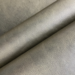 Nori in Nickel Metallic | Faux Leather Upholstery Fabric | Light Pebbled Grain | Felt-Backed Vinyl | Heavy Weight / Durable | 54" Wide | By the Yard