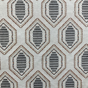 Parnell in Spice | Upholstery Fabric | Beige Orange Black Geometric | Medium Weight | 54" Wide | By The Yard