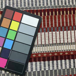 Northernlight in Lingonberry | Upholstery Fabric | Geometric Design | Red / Yellow / White / Blue | Heavy Weight | 54" Wide | By The Yard