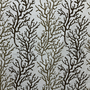 Delmar in Coffee | Home Decor Fabric / Drapery | Coral in Shades of Brown on Natural | Medium Weight | 54" Wide | By the Yard