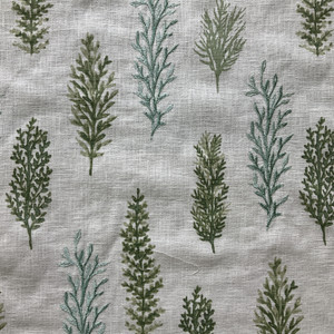 Woodlands in Sage | Embroidered Drapery Fabric | Foliage in Green | Medium Weight | 54" Wide | By The Yard