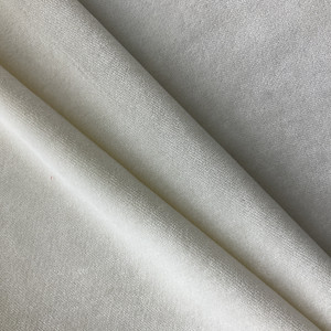 Ivory Off White Velvet Upholstery Fabric | Heavyweight / Durable | 54" Wide | By the Yard