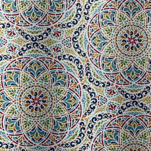 Solarium Zen in Fiesta | OUTDOOR Home Decor Fabric | Medallion Multicolored | Richloom | Medium Weight | 54" Wide | By the Yard