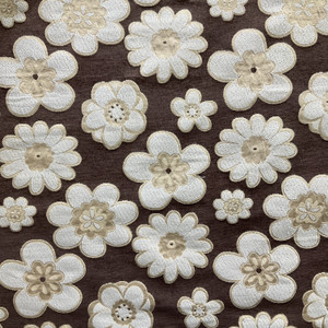 April in Chocolate | Upholstery Fabric | Brown Beige Floral | Medium Weight Jacquard | 54" Wide | By The Yard