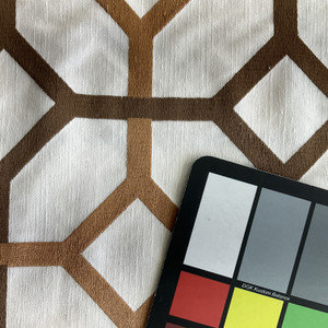 Lattice in Browns | Embroidered Drapery Fabric | Medium Weight | 54" Wide | By The Yard