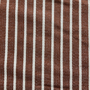 Idris in Rust | Upholstery Fabric | Stripes in Orange / Off White | Heavy Weight | 54" Wide | By the Yard