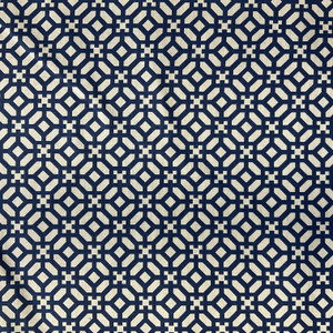In the Frame in Bluejay | Home Decor Fabric | Blue White Lattice | P/K Lifestyles | 45" Wide | By the Yard