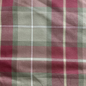 Winchester in Acorn |  Tartan Plaid Fabric  in Olive Green , Red and Tan  | Midweight Home Decor Fabric | Cotton Blend Twill | Marlatex | 54" Wide | BTY