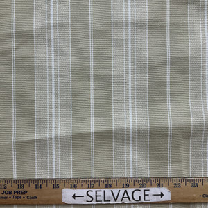 Bromley in Sand | Upholstery / Slipcover Fabric |  Stripes in Beige / White | Medium Weight | 54" Wide | By the Yard
