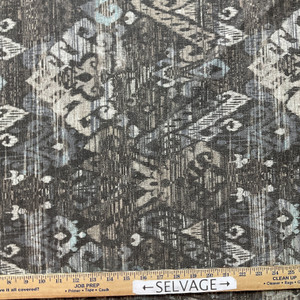 Vaquero in Espresso | Home Decor Fabric | Southwestern Ikat in Brown / Blue | Medium Weight | 54" Wide | By the Yard