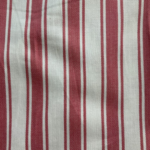 Blake in Punch | Pale Red and White Stripe Micro Herringbone Twill Fabric | Lightweight | Home Decor | Drapery | 58" Wide | Sold BTY