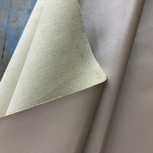 Churchill Downs in Mushroom  |   Medium Pinkish Tan  Faux Leather Upholstery Vinyl Fabric | Very Heavyweight | Suede Backed | Easy Clean | 54" Wide | Sold BTY