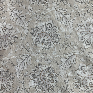 Florentino in Linen | Home Decor Fabric | Floral in Lt Beige / Grey / Off White | Medium Weight | 54" Wide | By the Yard