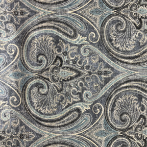 2.75 Yard Piece of Waverly Quiet Place Paisley Basketweave Ink | Medium/Heavyweight Basketweave Fabric | Home Decor Fabric | 54" Wide