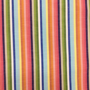 1.15 Yard Piece of Colorful Striped Fabric | Pink / Green / Blue / Yellow / Orange | Home Decor / Drapery | 54" Wide | By the Yard | Sami in Multi