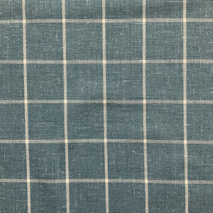 Seaview in Baltic Blue | Windowpane Plaid Upholstery Fabric in Warm Turquoise and Cream  | Midweight Home Decor Fabric | 705%Polyester, 30 % Cotton  | Richloom | 54" Wide | BTY