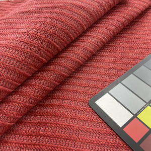 Pismo in Fiesta Red | Outdoor Upholstery Fabric | Braided Stripes | Open weave / Water Friendly | Heavyweight | 100% Olefin | 54" Wide | By the Yard