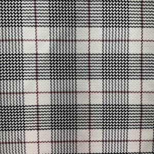 Tracy in Classic |  Cream, Black, Red Plaid Woven Upholstery Fabric | Ralph Lauren |  Heavyweight | Cotton/ Poly Blend | 54" Wide | Sold BTY