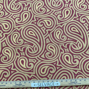 Swirls in Gold / Red | Upholstery Fabric | Heavyweight | 54" Wide | By the Yard