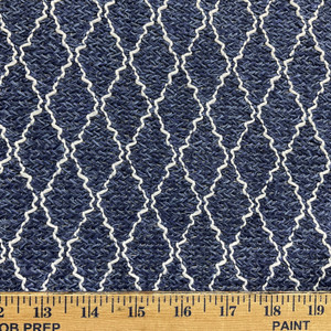 Maya Bay in Marine Blue | Upholstery Fabric | Diamond Design | Heavy Weight | Olefin | 54" Wide | By the Yard