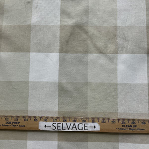 Giorgio in Linen | Drapery / Home Decor Fabric | Beige / Off White Buffalo Plaid | Medium Weight | 54" Wide | By the Yard