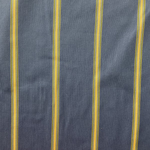 Antilles in China Blue | Upholstery Canvas / Slipcover Fabric  | Twill Weave Stripes in Blue / Yellow / Green | Poly/Cotton Blend | Kaufmann | 54" Wide | By the Yard