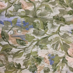 2.5 Yard Piece of Ivy Foliage in Green and Blue | Home Decor / Slipcover Fabric | 54 Wide | BTY