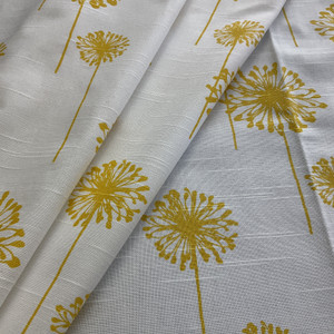 3.5 Yard Piece of Premier Prints Dandelion Cotton Slub Duck White/Yellow | Medium Weight Duck Fabric | Home Decor Fabric | 54" Wide