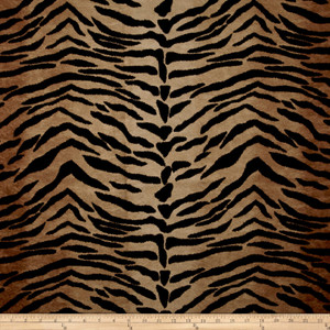 2.33 Yard Piece of Safari Madness Upholstery Tiger Toffee | Medium/Heavyweight Faux Suede Fabric | Home Decor Fabric | 54" Wide