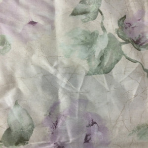 3.25 Yard Piece of Crackled Floral Lavender / Green / Off White | Home Decor Fabric | Upholstery / Drapery | 54" Wide | By the Yard