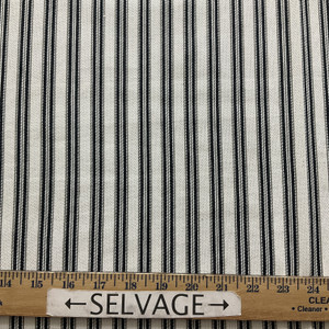 2 Yard Piece of Laura & Kiran New Catalina Ticking Jet | Medium/Heavyweight Woven Fabric | Home Decor Fabric | 54" Wide | FDC0123-0642085-REM3