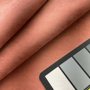 Walker in Rose Petal | Upholstery Fabric |  Coral Pink Microfiber | 100% Polyester | Medium Weight | Nassimi Brand | 54" Wide | By the Yard