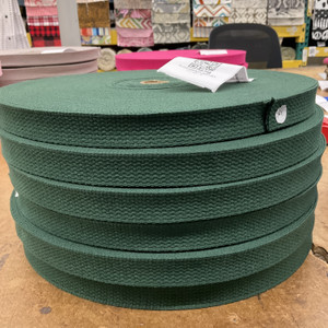 1 INCH Hunter green Light Weight Cotton Webbing / Bag Straps / Edging | By The Yard