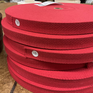 1 INCH Red Light Weight Cotton Webbing / Bag Straps / Edging | By The Yard