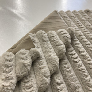 Lavish Plush Faux Mink Corduroy in Taupe | Upholstery Fabric | Super Soft | Heavy Weight | 54" Wide | By the Yard