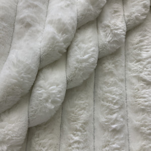 Lavish Plush Faux Mink Corduroy in White | Upholstery Fabric | Super Soft | Heavy Weight | 54" Wide | By the Yard