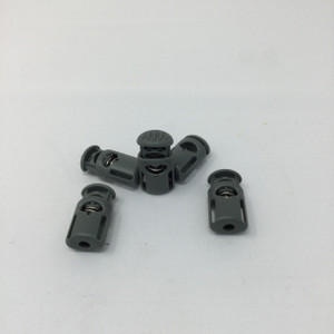 Cord Lock  | Gray Plastic | Textured Button | For Backpacks / Lanyards / Outdoor Gear / Drawstrings