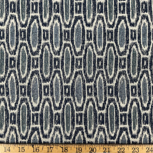 Flat Rock in Sea | Upholstery Fabric | Geometric Design in Blue / Pale Grey | Swavelle | 54" Wide | Heavyweight | BTY