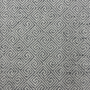 Buffy in Silver | Upholstery Fabric | Greek Key Design in Grey / Off White | Swavelle | 54" Wide | Heavyweight | BTY