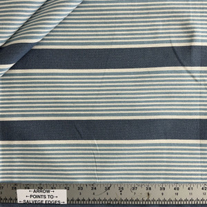 Bakewell in Breeze | Upholstery Fabric | Stripes | Denim Blue / Light Blue / White | Medium Weight | Richloom | 54" Wide | By the Yard
