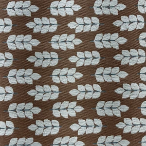 Belair in Spice | Upholstery Fabric | Leafy Sprigs in Burnt Orange / Blue / Off White | Heavyweight | 54" Wide | By the Yard