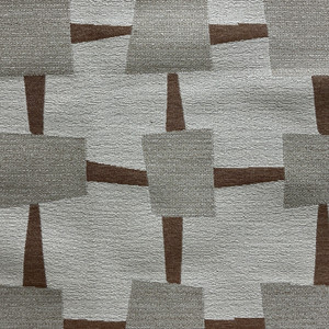 Charger in Nutmeg | Upholstery Fabric | Modern Geometric in Off White / Beige / Brick | Richloom | Heavy Weight | 54" Wide | BTY