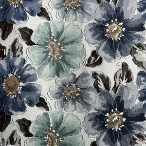 Envy in Aquarium | Upholstery Fabric | Floral Jacquard in Blue / Brown / Mint / White | Richloom | Heavy Weight | 54" Wide | By the Yard