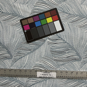 Richloom Fortress Clear Flutter in Cloud | Upholstery Fabric | Leaf Design in Blue and White | Heavyweight | 54" Wide | By the Yard