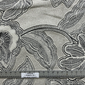 Kayleen in Ebony | Upholstery Fabric | Large Scale Floral in Black / Off White | Richloom | Heavy Weight | 54" Wide | By the Yard