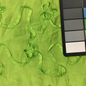 3.87 Yard Piece of Lime Green 3D Ribbon Taffeta Fabric | Special Occasion | Apparel | 58" Wide |  Sold by the Yard