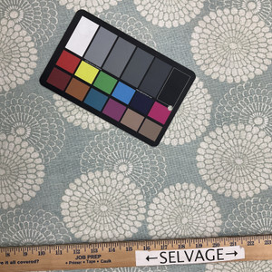 2 Yard Piece of Modern Floral Home Decor Fabric | Light Teal / Off White | Curtains / Light Upholstery | 100% Cotton | 54" Wide | By the Yard | PKL Studios "Pasadena" in Fog
