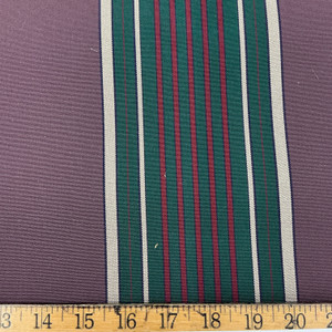 Recacril Stripes in Dark Plum, Green, Red, and Beige | Waterproof Awning & Marine Canvas | 100% Solution Dyed Acrylic | 46" Wide | By the Yard