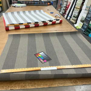 Recacril Concord Stripe Two Toned Brown R-086 | Waterproof Awning & Marine Canvas | 100% Solution Dyed Acrylic | 47" Wide | By the Yard