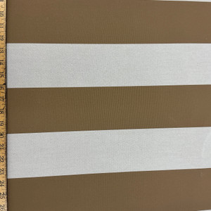 Recacril Stripes in Brown and Off White | Waterproof Awning & Marine Canvas | 100% Solution Dyed Acrylic | 46" Wide | By the Yard